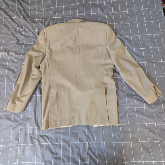 Maranzone Beige Pinstripe Suit Jacket - Matching Bundle Offer $10 Off - Picture 2 of 2